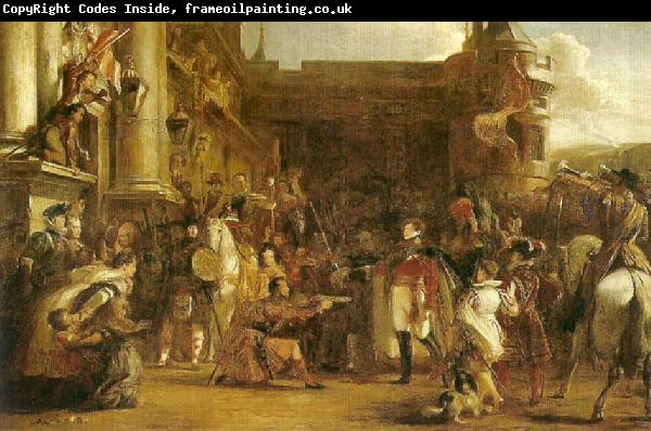 Sir David Wilkie the entrance of george iv at holyrood house